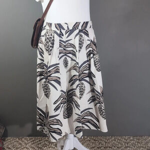 New York & Company Eva Mendes A-Line Midi Cotton Pineapple Skirt